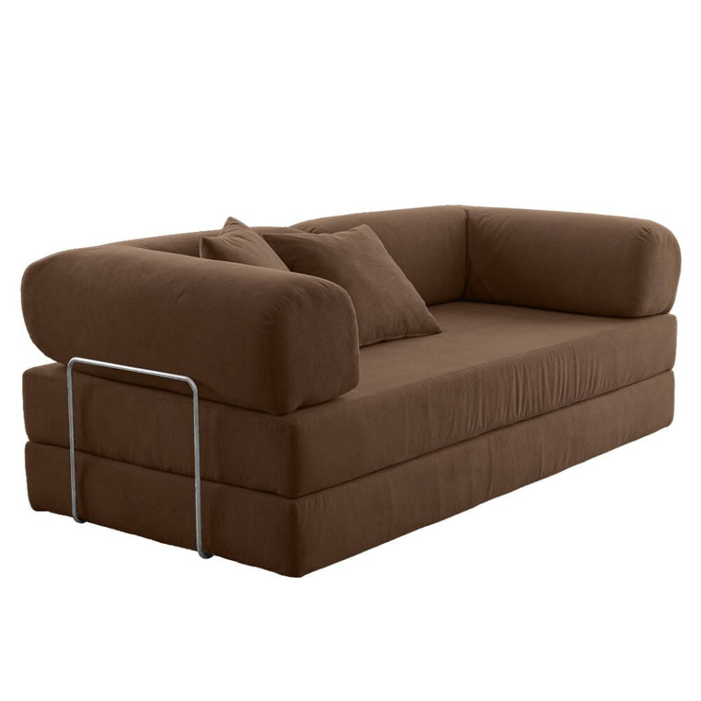 โซฟาเบด RENITA HOME รุ่น LEKO 200X100CM. ผ้าลูกฟูกลอนใหญ่ สีน้ำตาล (608-15)_0